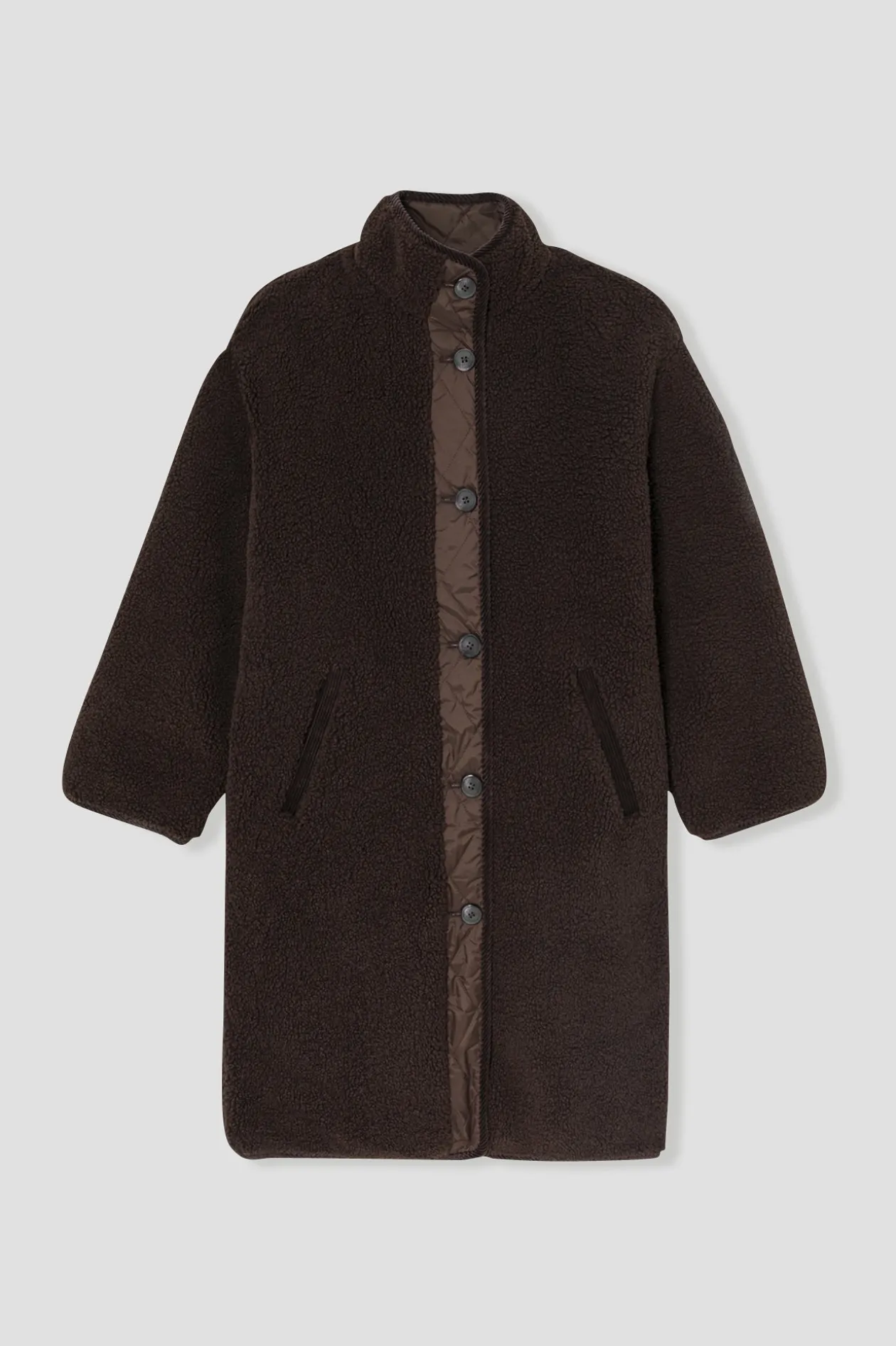Promod ADELE veste longue moumoute - Marron Cheap