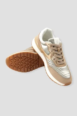 Promod Baskets effet métal Femme - Sable Discount