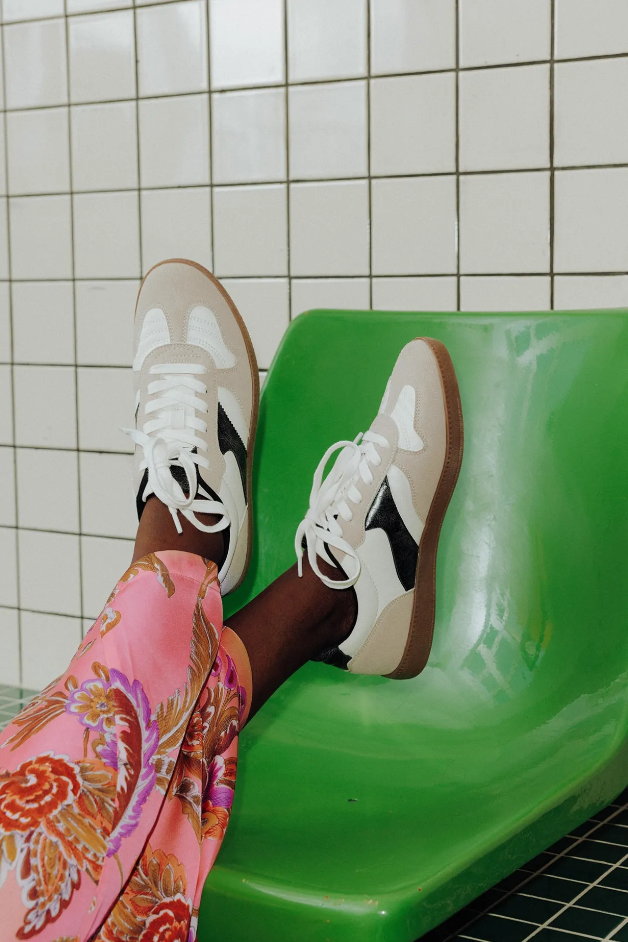 Promod Baskets tricolores Femme - Ecru Sale