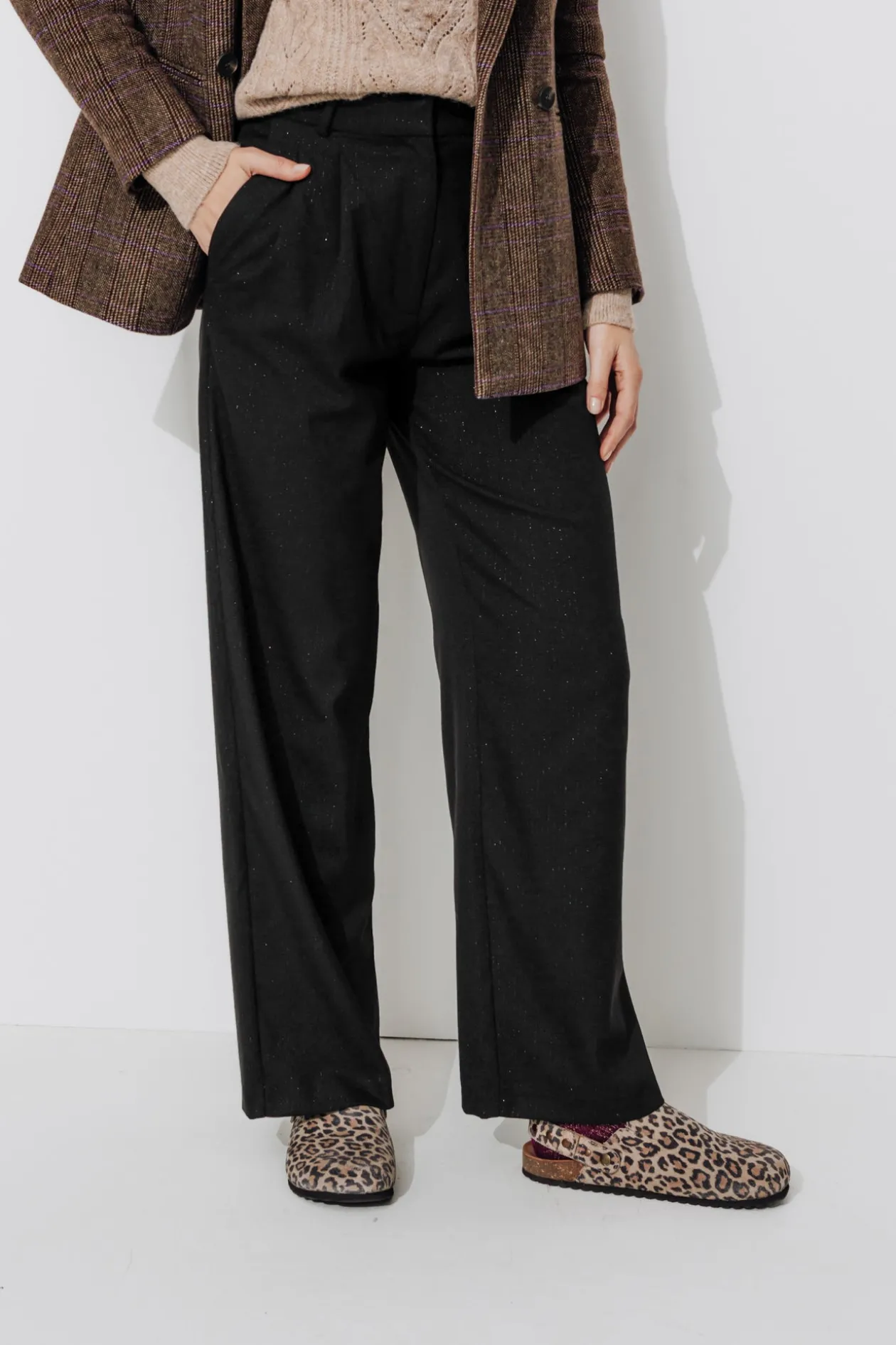 Promod BILLY pantalon rayé irisé - Noir Discount