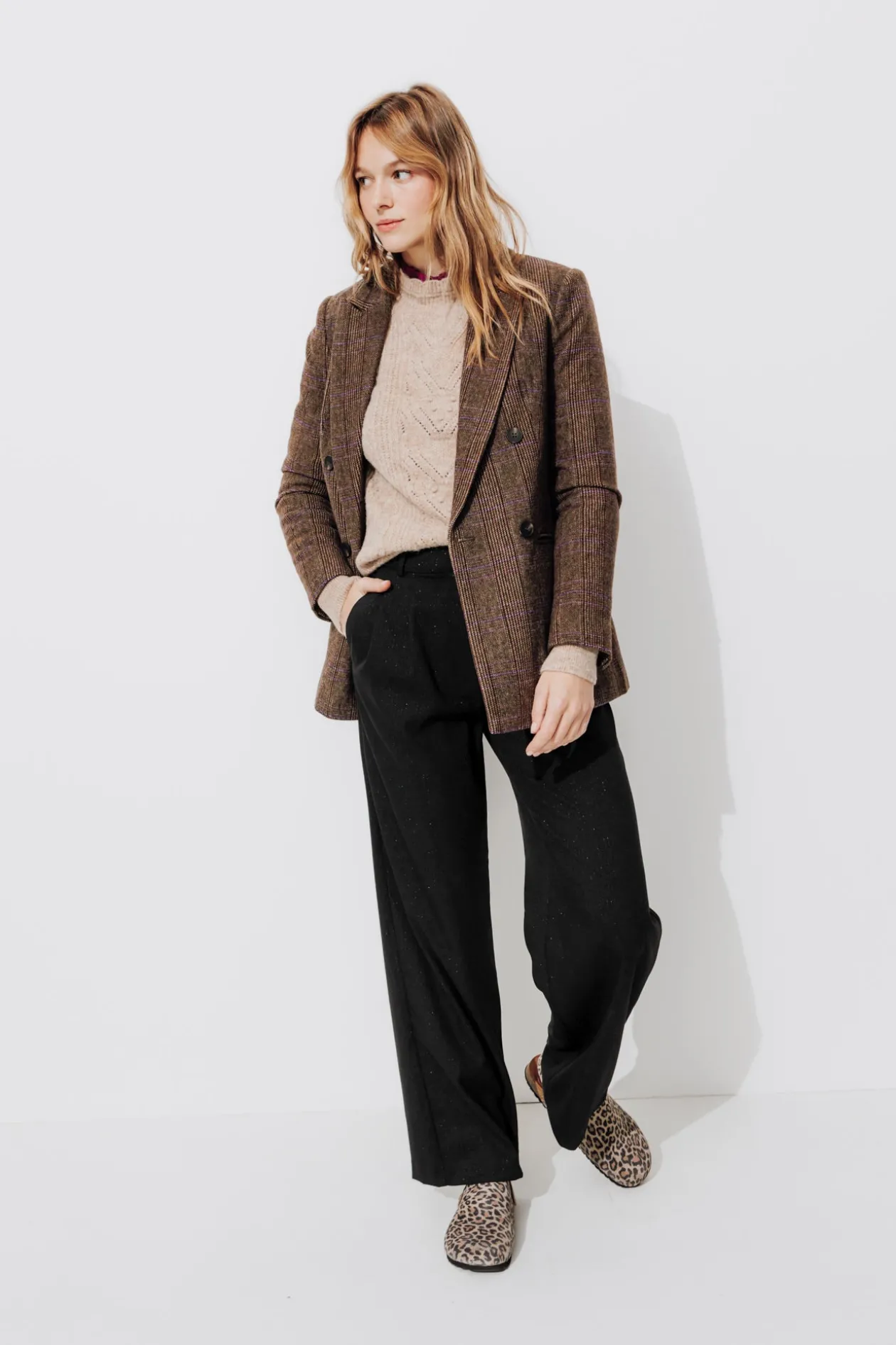 Promod BILLY pantalon rayé irisé - Noir Discount
