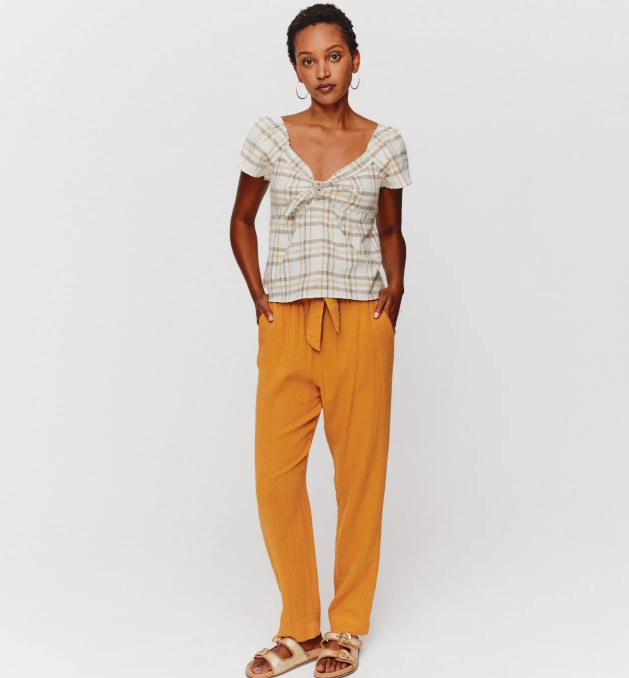 Promod Blouse à carreaux Femme - Carreaux écrus Carreauxécrus Outlet