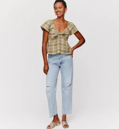 Promod Blouse à carreaux Femme - Carreaux kaki Carreauxkaki Hot