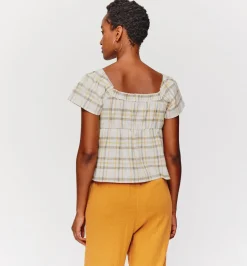 Promod Blouse à carreaux Femme - Carreaux écrus Carreauxécrus Outlet