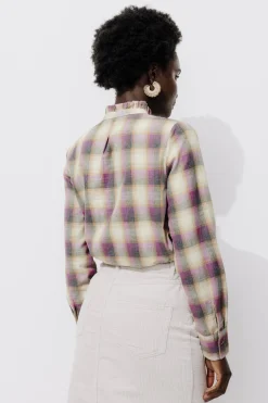 Promod Blouse à carreaux Femme - Rayures multicolores Rayuresmulticolores Store