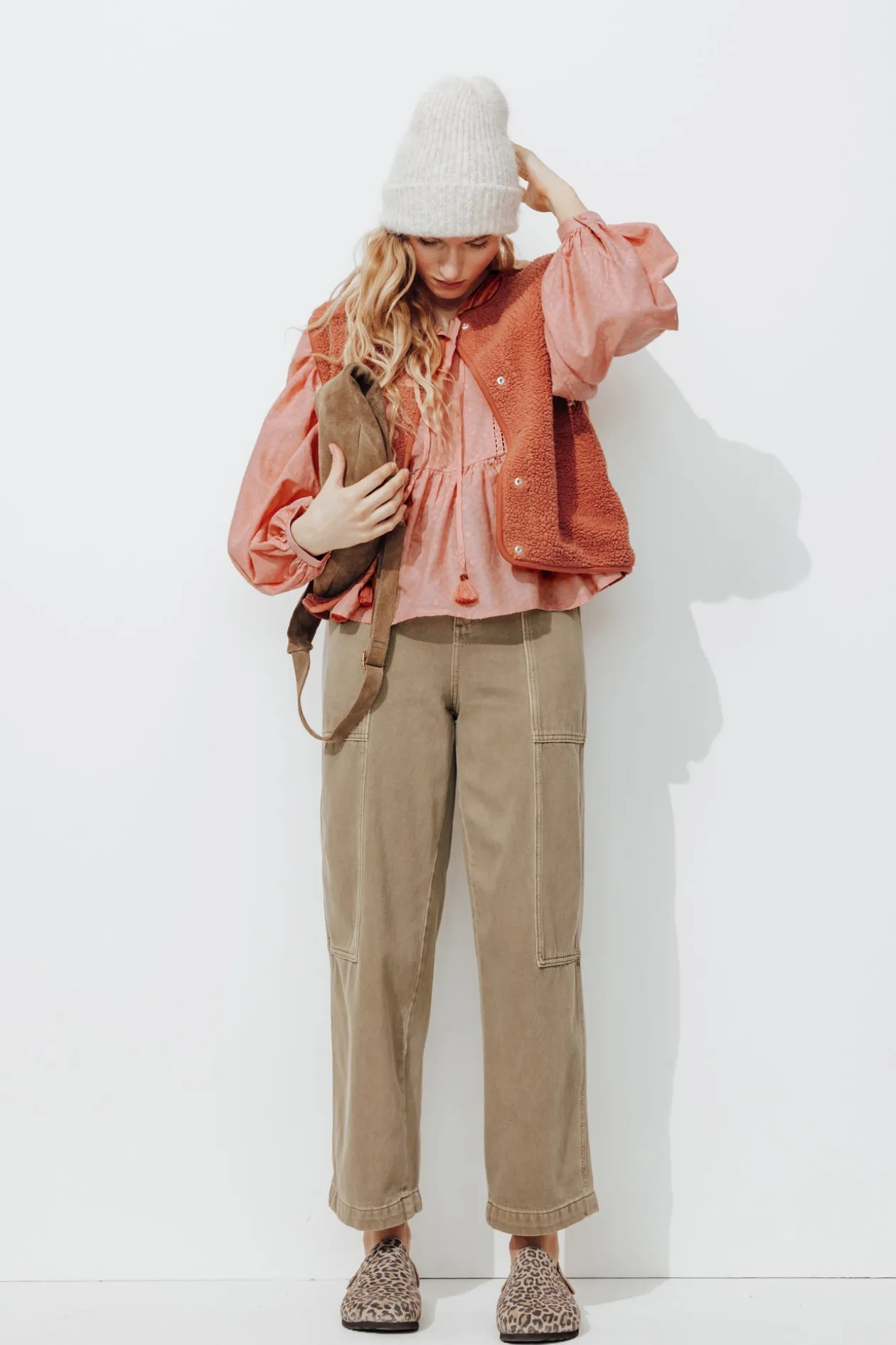 Promod Blouse à manches ballon Femme - Vieux rose Vieuxrose Discount