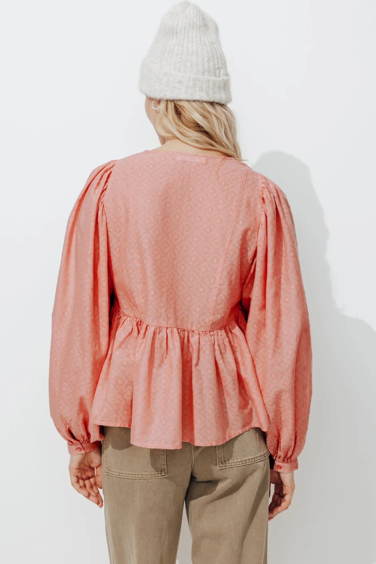 Promod Blouse à manches ballon Femme - Vieux rose Vieuxrose Discount