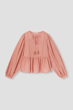Promod Blouse à manches ballon Femme - Vieux rose Vieuxrose Discount