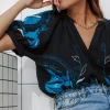 Promod Blouse brodée en coton Femme - Marine Store