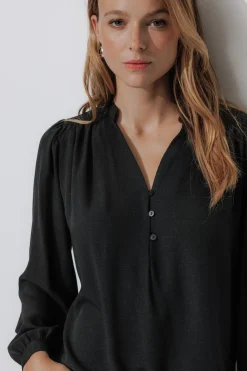 Promod Blouse crinkle unie Femme - Noir Clearance