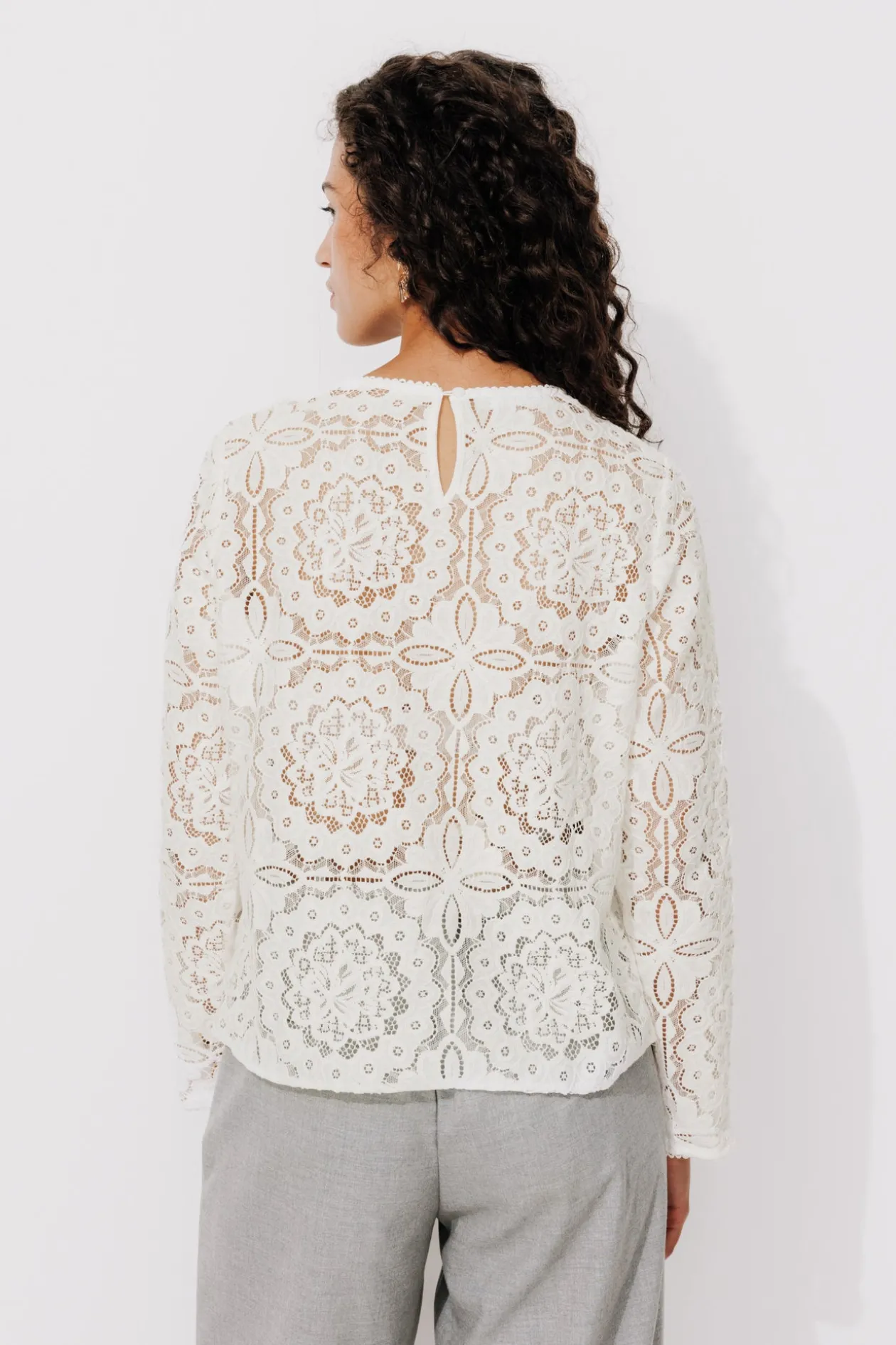 Promod Blouse en dentelle Femme - Ecru Hot