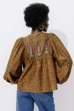 Promod Blouse imprimée Femme - Imprimé ocre Impriméocre Shop