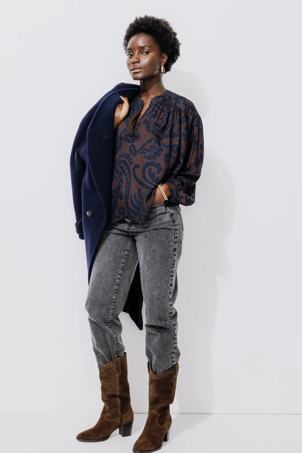 Promod Blouse imprimée oversize Femme - Imprimé marron Imprimémarron Flash Sale