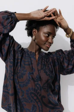Promod Blouse imprimée oversize Femme - Imprimé marron Imprimémarron Flash Sale