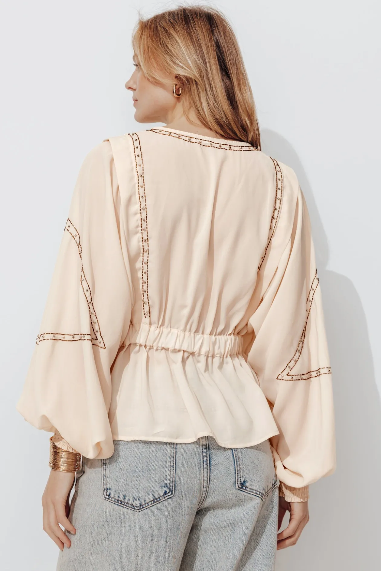 Promod Blouse perlée Femme - Ecru Sale
