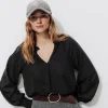 Promod Blouse plumetis Femme - Noir Shop