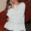 Promod Blouse romantique brodée Femme - Ecru Discount