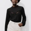 Promod Blouse romantique Femme - Noir Fashion