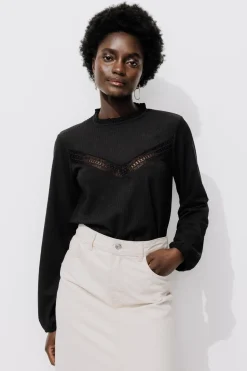 Promod Blouse romantique Femme - Noir Fashion