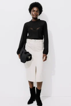 Promod Blouse romantique Femme - Noir Fashion
