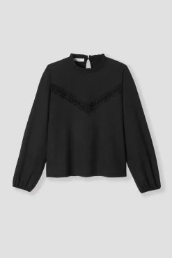 Promod Blouse romantique Femme - Noir Fashion