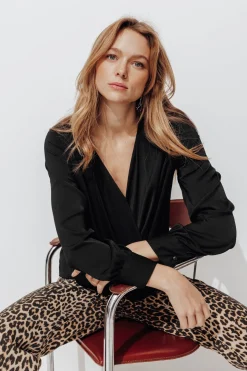 Promod Blouse soyeuse unie Femme - Noir Clearance