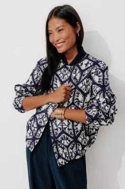 Promod Blouson bomber ikat Femme - Imprimé marine Imprimémarine Fashion