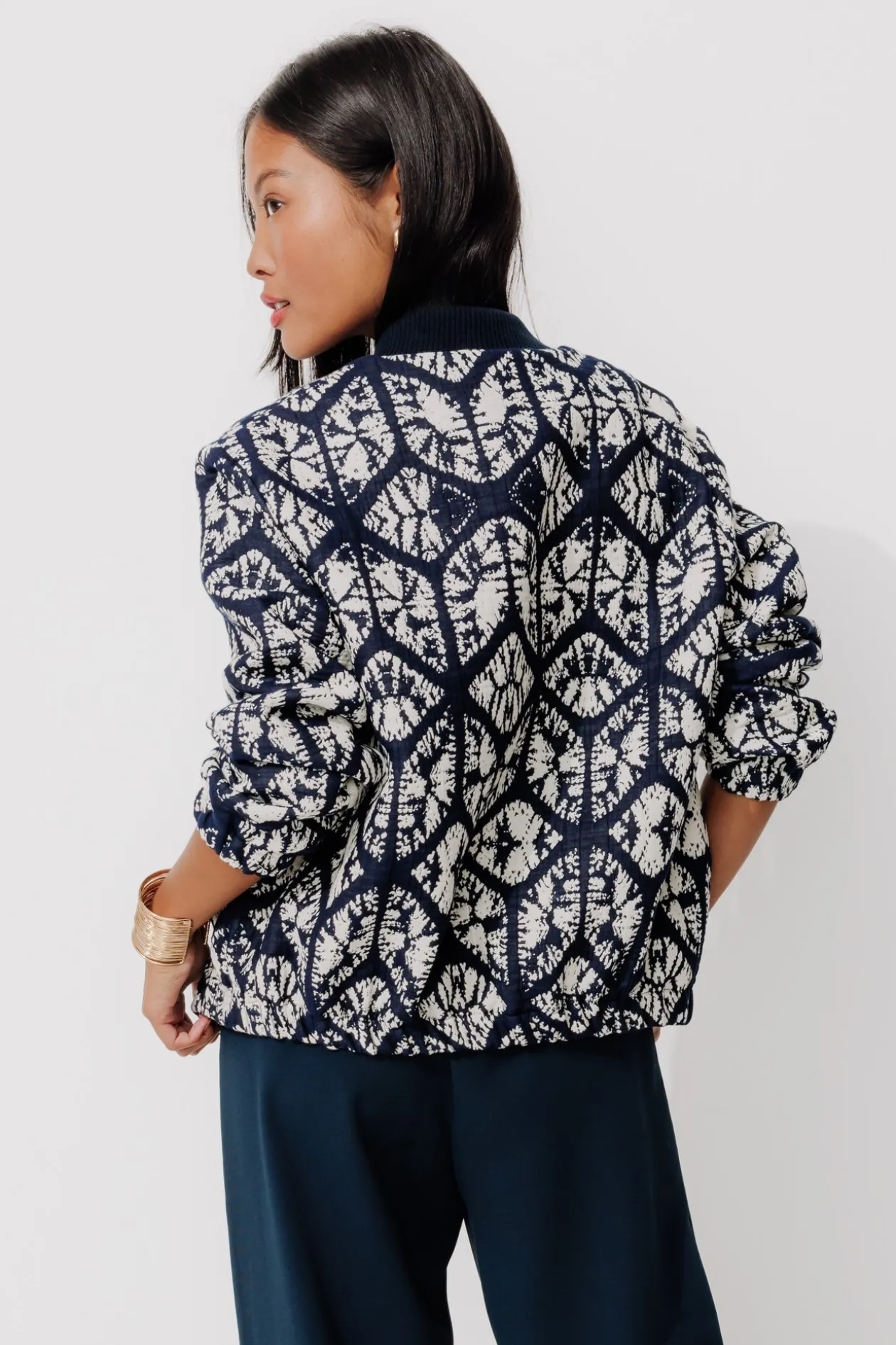 Promod Blouson bomber ikat Femme - Imprimé marine Imprimémarine Fashion