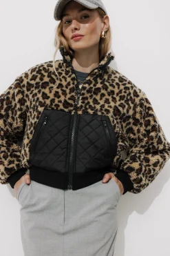 Promod Blouson court en moumoute - Imprimé multicolore Imprimémulticolore Online