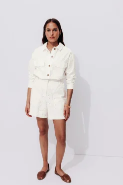 Promod Blouson en broderie anglaise - Ecru Flash Sale