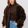 Promod Blouson en moumoute Femme - Camel Fashion
