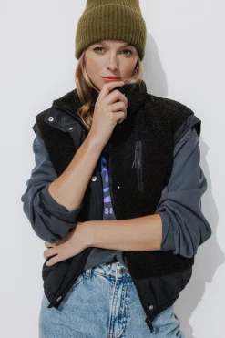 Promod Blouson en moumoute Femme - Noir Online
