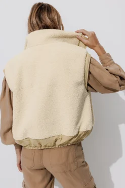 Promod Blouson en moumoute Femme - Beige Store