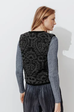 Promod Boléro en jacquard perlé Femme - Noir Fashion