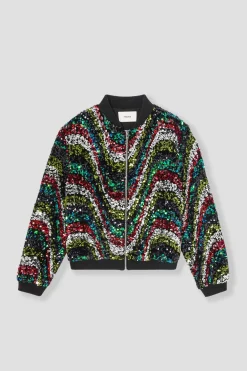 Promod Bomber à paillettes Femme - Imprimé multicolore Imprimémulticolore Outlet