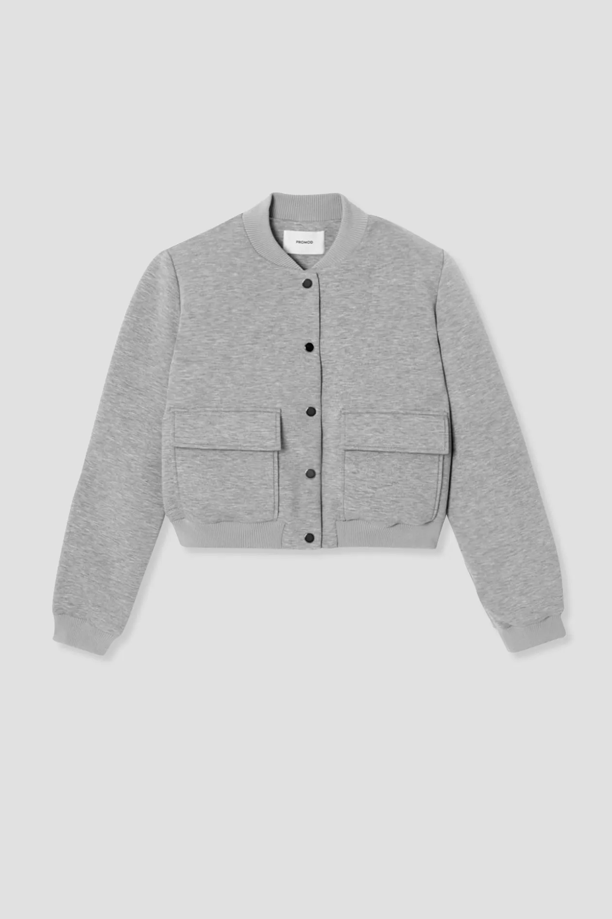 Promod Bomber en molleton Femme - Gris clair Grisclair New