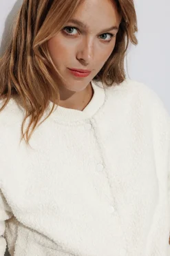 Promod Bomber en moumoute Femme - Ecru Cheap