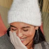 Promod Bonnet chiné côtelé Femme - Ecru Cheap