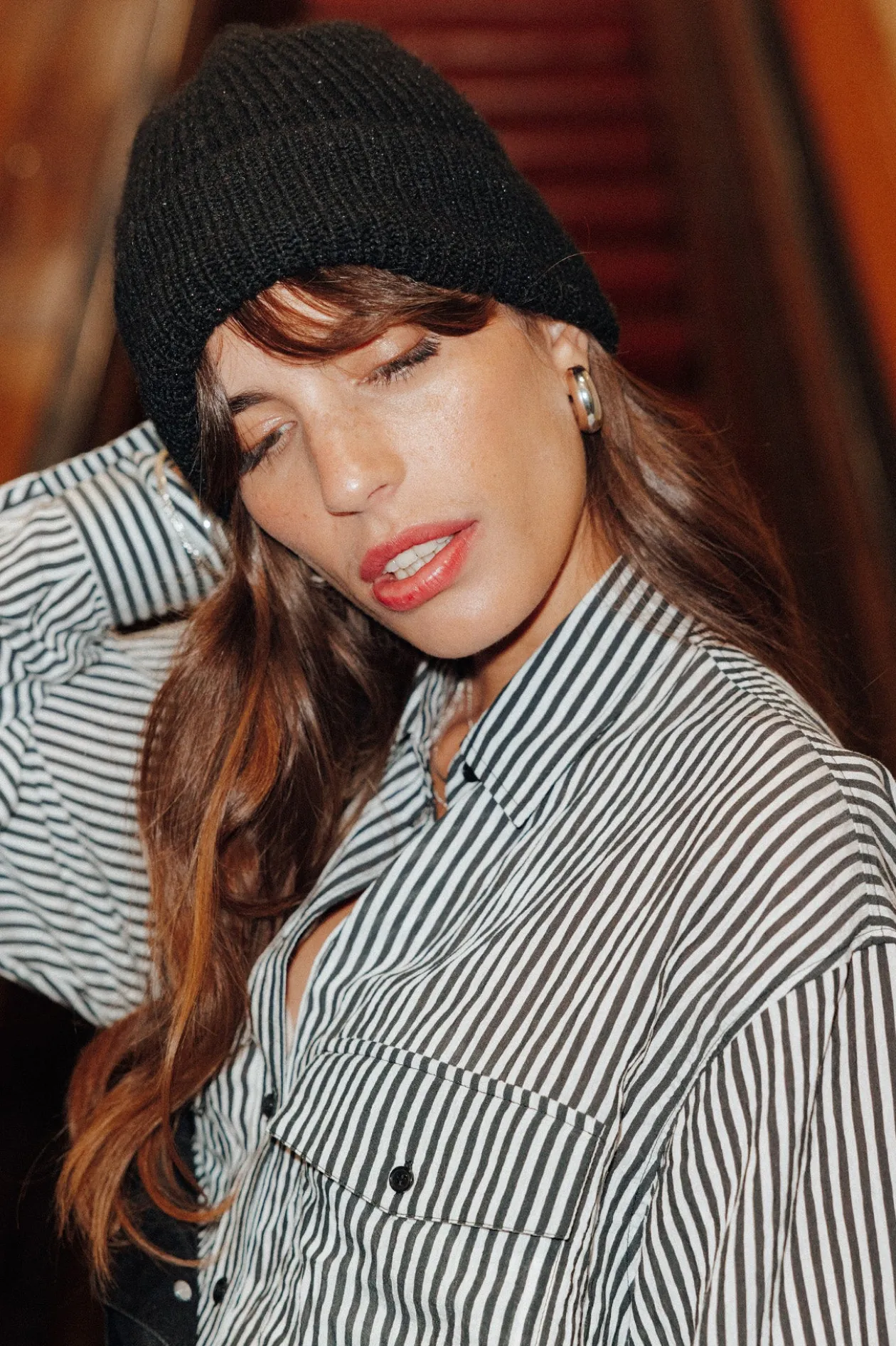 Promod Bonnet pailleté Femme - Noir Cheap