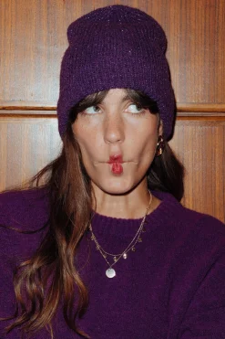 Promod Bonnet pailleté Femme - Violet Cheap