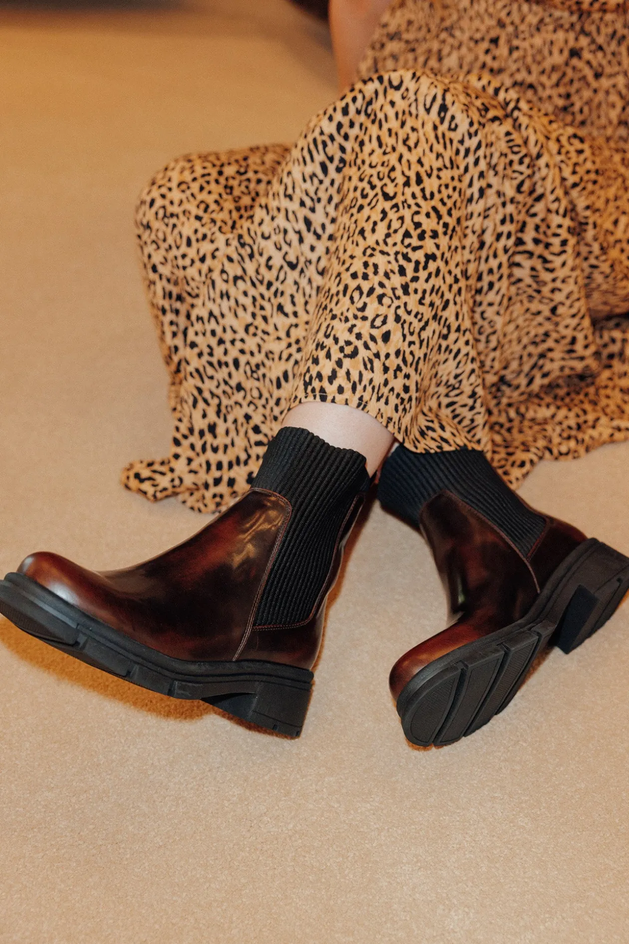 Promod Boots chaussettes Femme - Marron Cheap