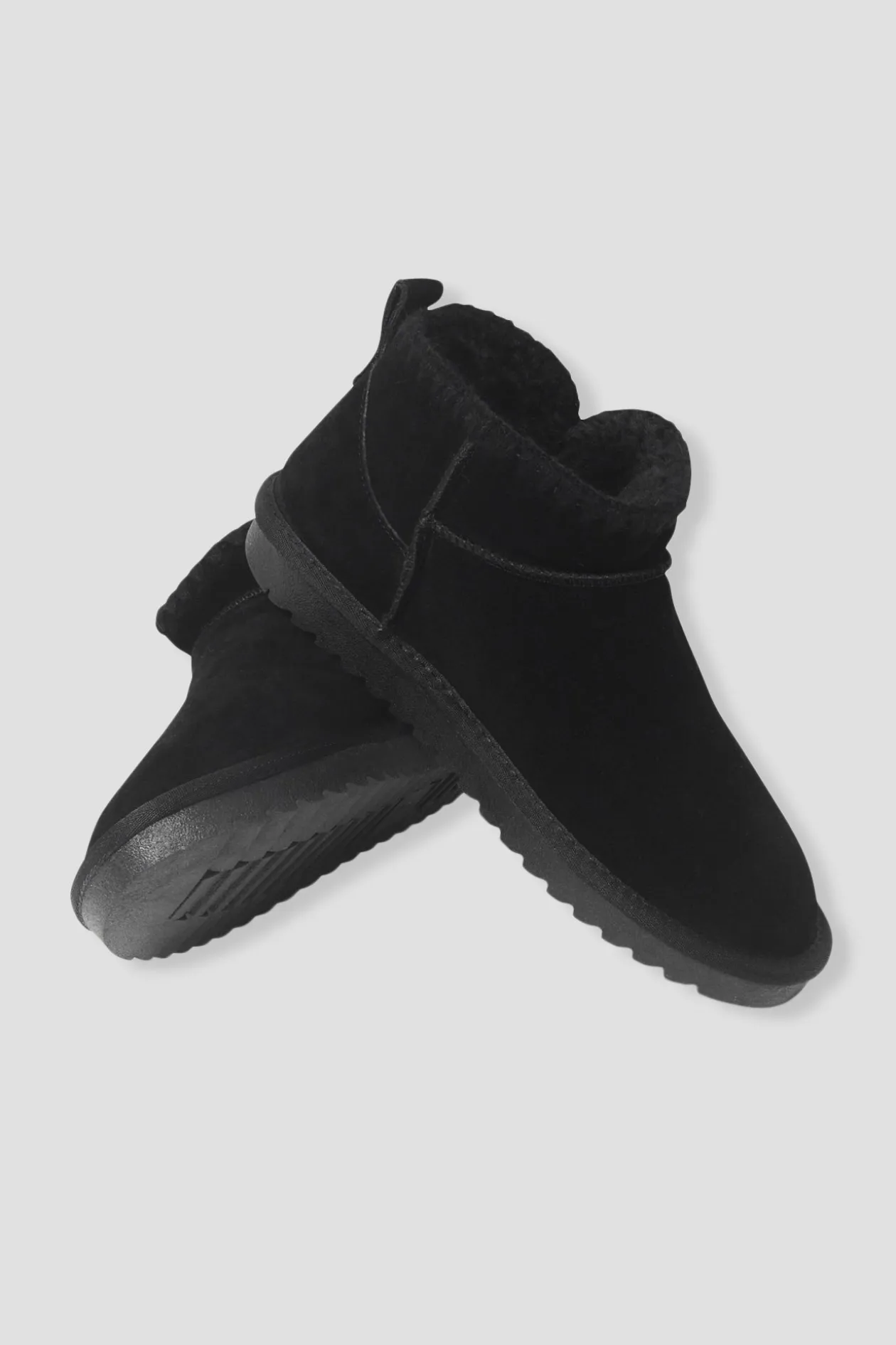 Promod Boots en cuir et moumoute - Noir Cheap