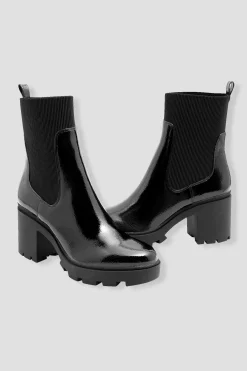 Promod Boots plateforme vernies Femme - Noir Outlet
