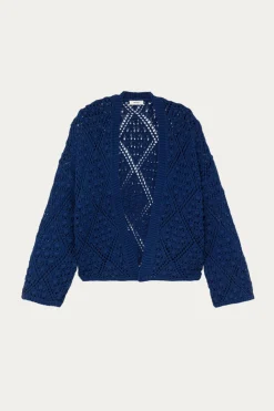 Promod Cardigan au crochet Femme - Bleu Hot