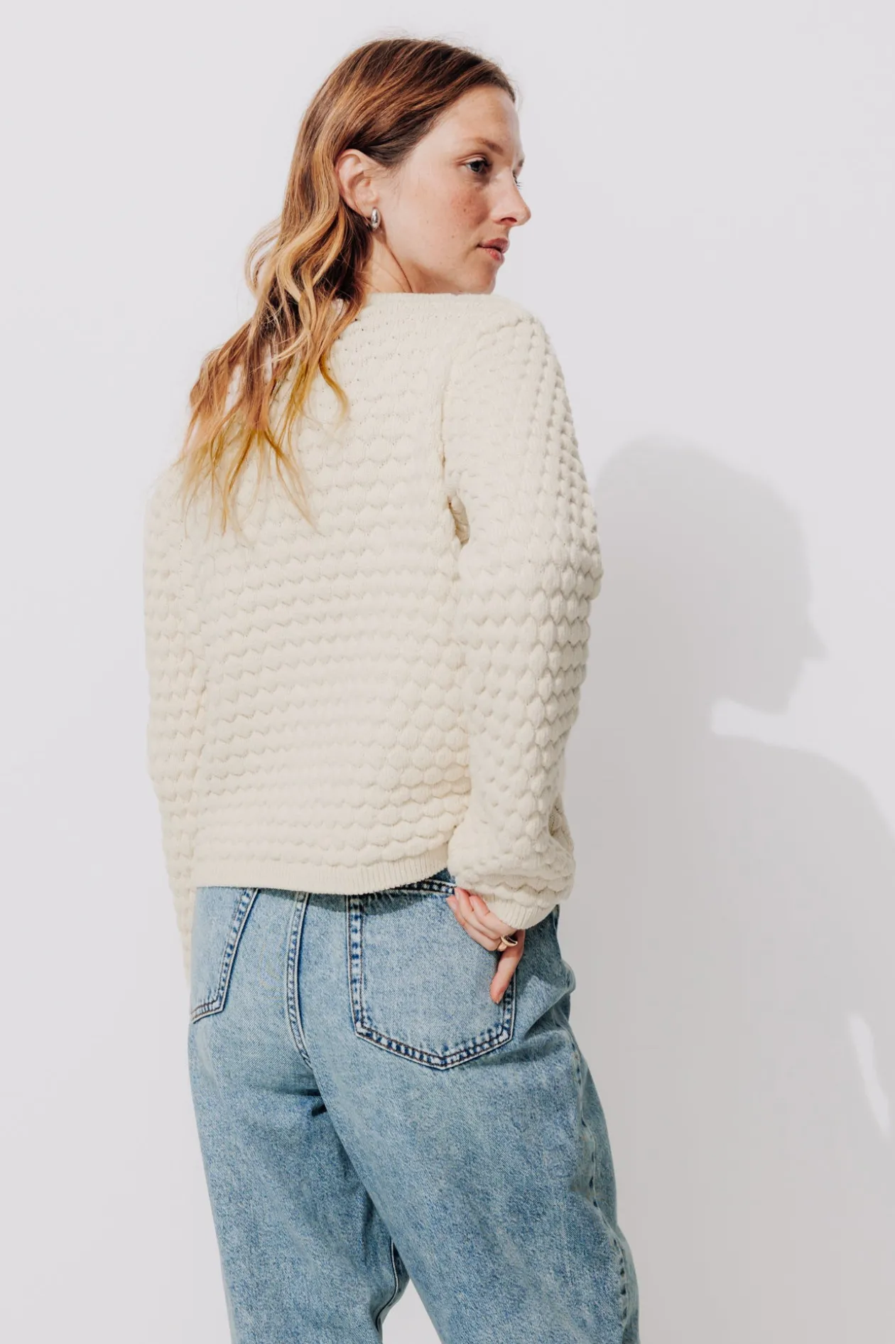 Promod Cardigan boîte en maille Femme - Ecru Clearance