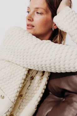 Promod Cardigan boîte en maille Femme - Ecru Clearance