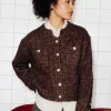Promod Cardigan boîte irisé Femme - Marron Best Sale