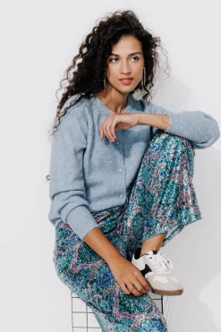 Promod Cardigan boutonné Femme - Bleu ciel foncé Bleucielfoncé Discount