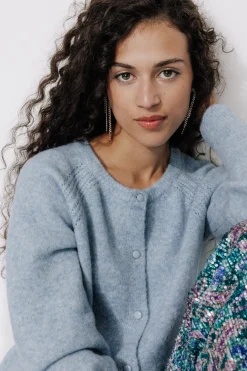 Promod Cardigan boutonné Femme - Bleu ciel foncé Bleucielfoncé Discount