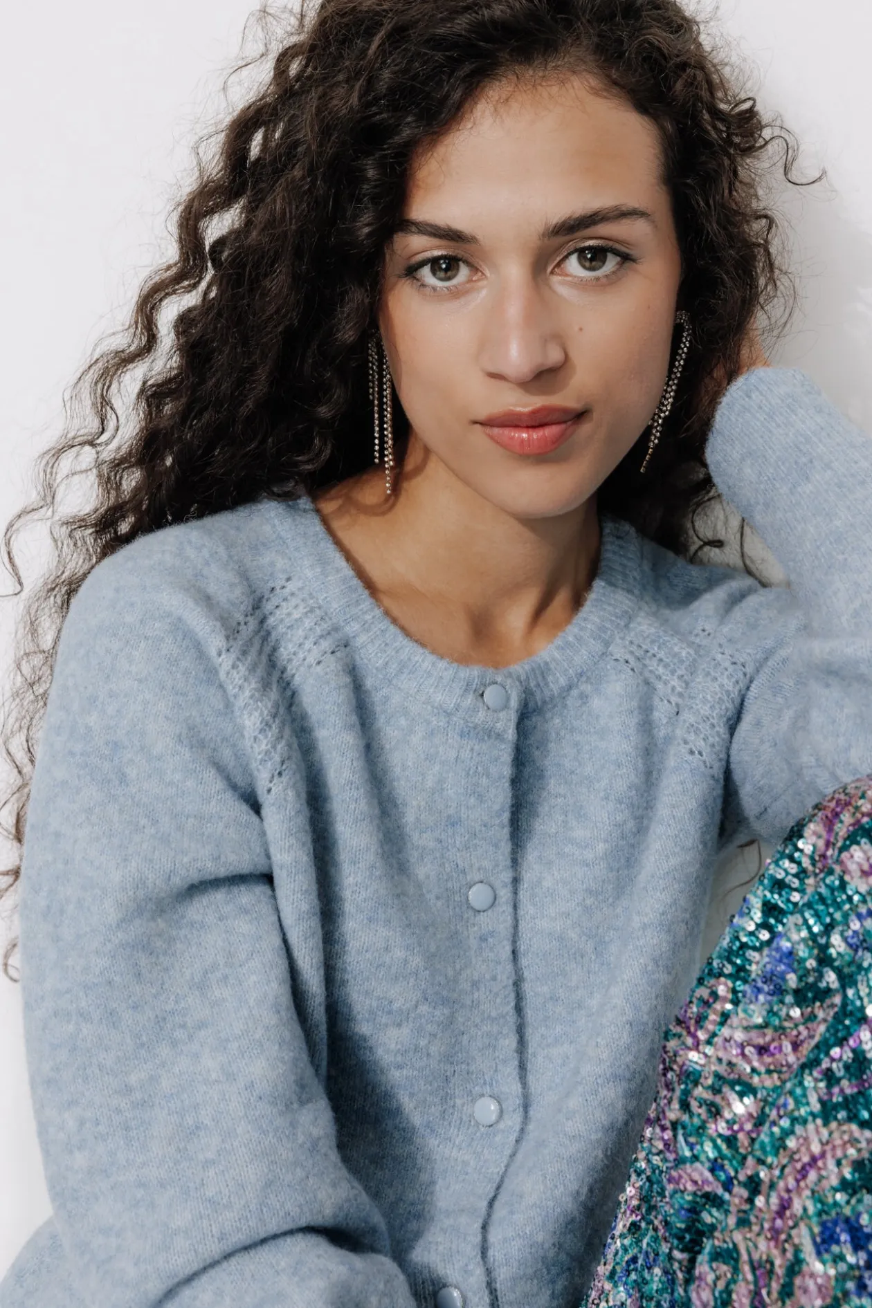 Promod Cardigan boutonné Femme - Bleu ciel foncé Bleucielfoncé Discount